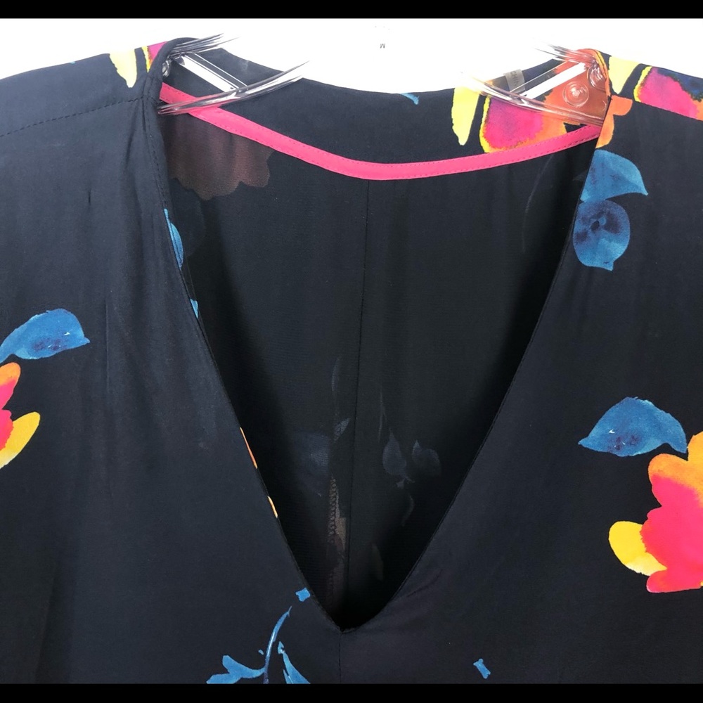 ECRU fully lined vibrant floral dress - Picture 3 of 8